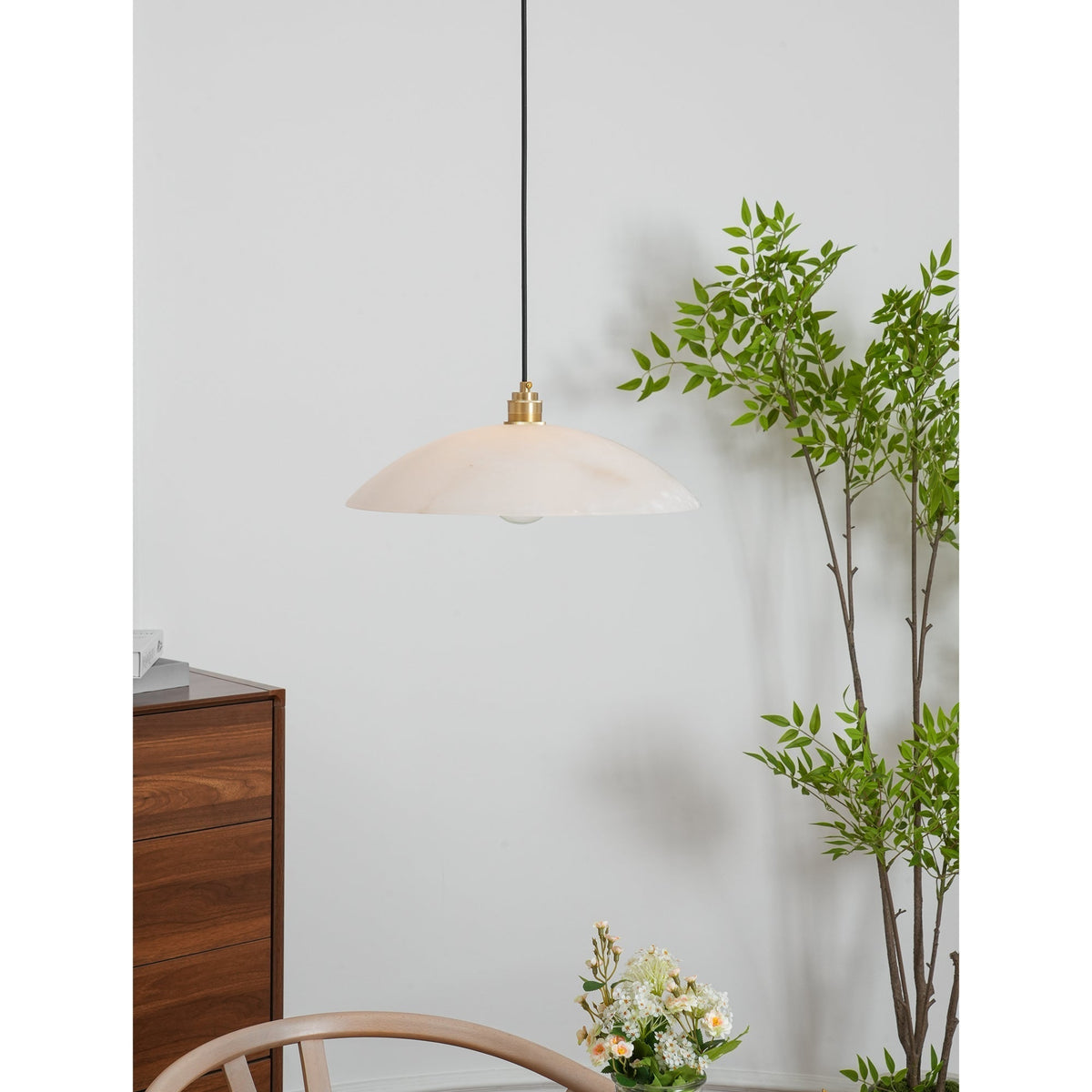 Ljomuvyd Individual Creativity Dome Alabaster Pendant Light