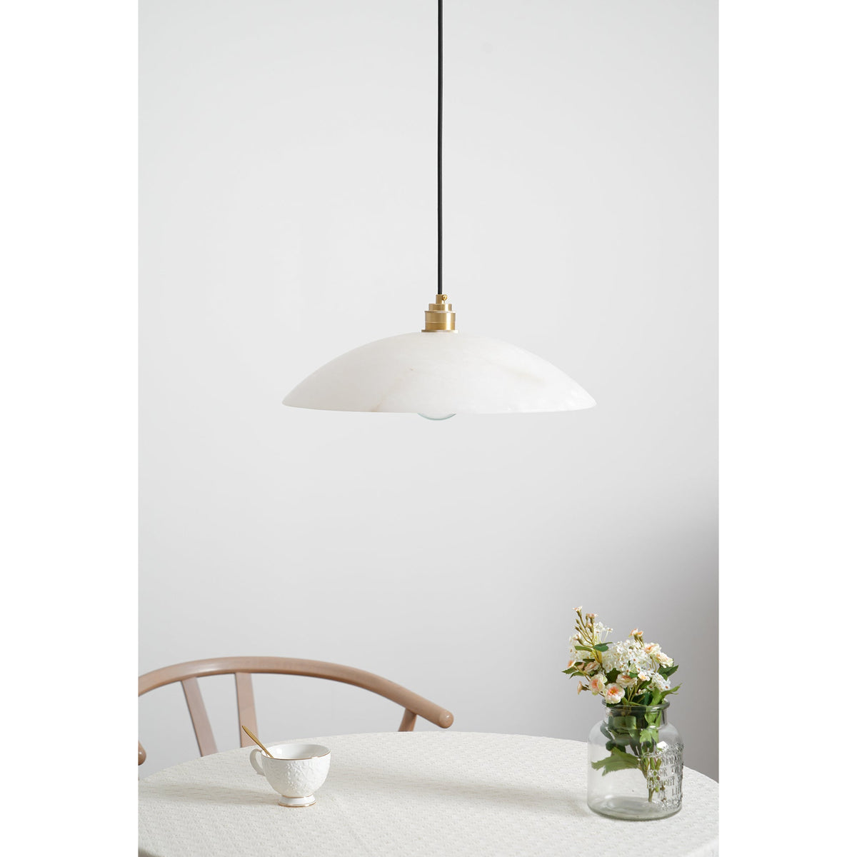 Gesol Alabaster Dome Pendant Light