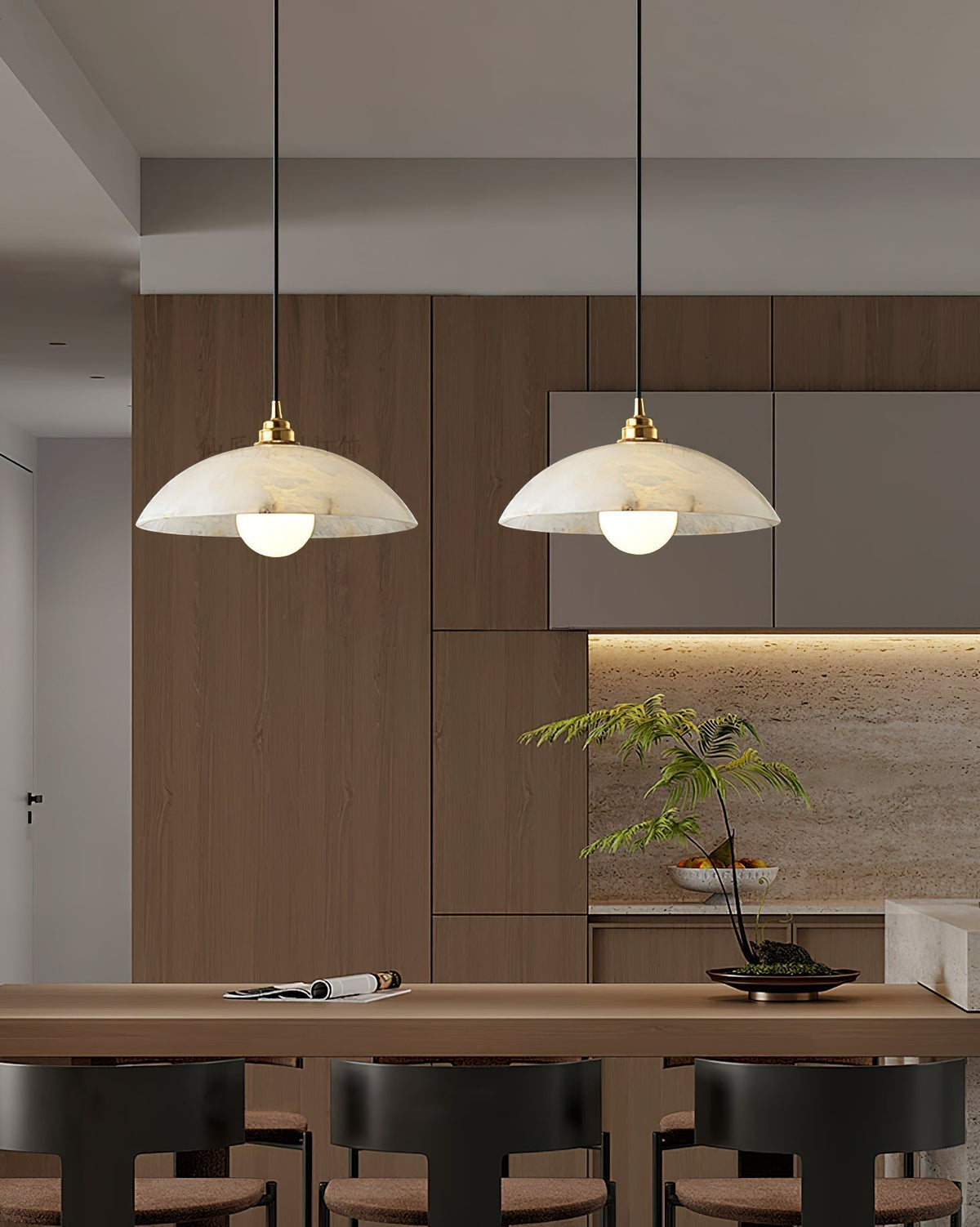 Ljomuvyd Individual Creativity Dome Alabaster Pendant Light