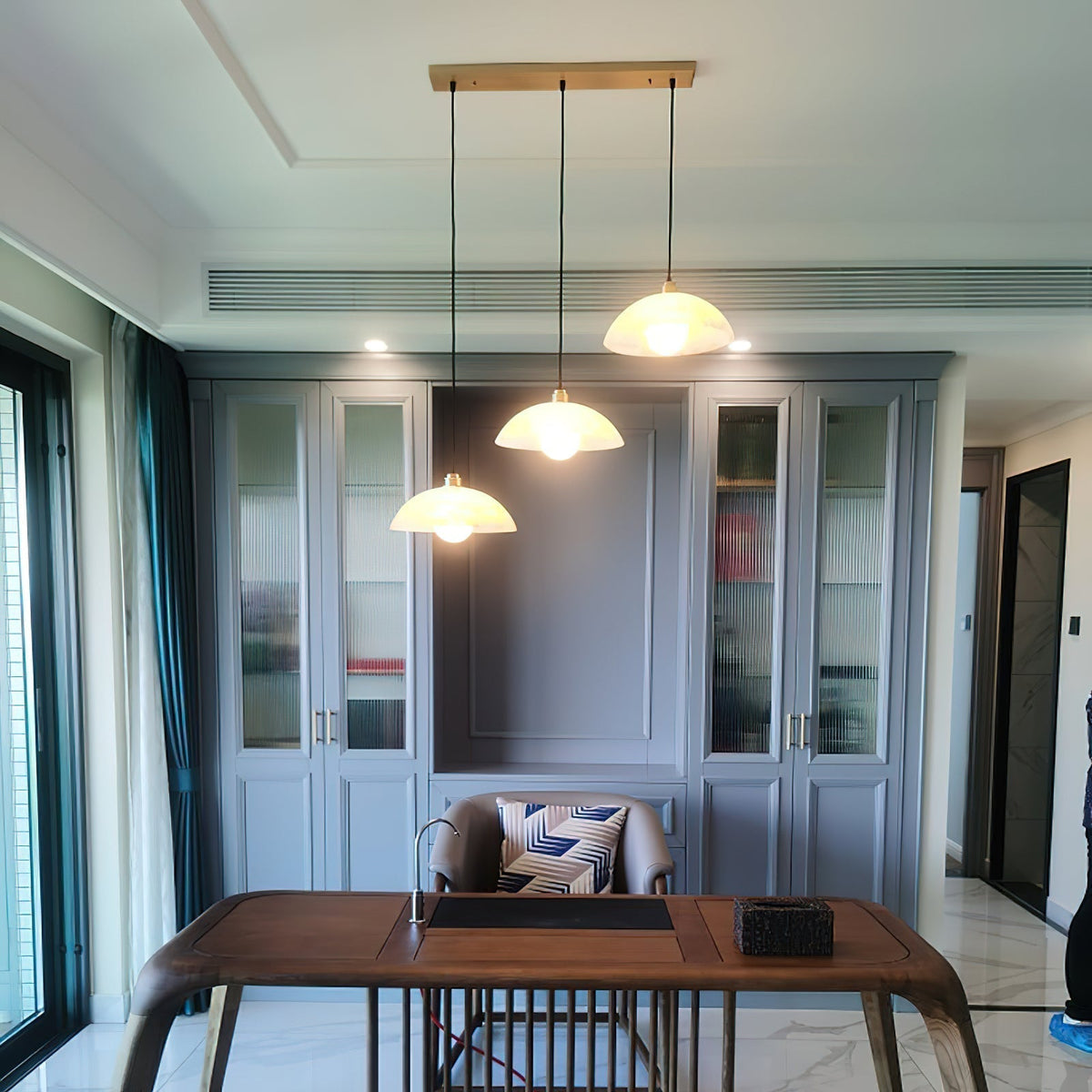 Ljomuvyd Individual Creativity Dome Alabaster Pendant Light
