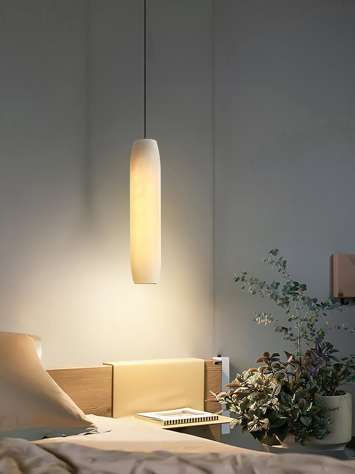 Orven Flute Modern Minimalist Alabaster Pendant Light