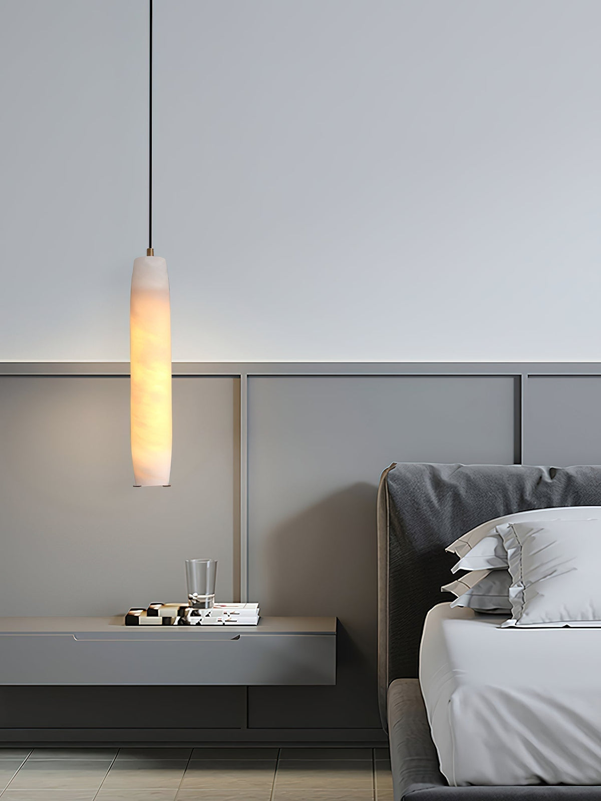 Orven Flute Modern Minimalist Alabaster Pendant Light