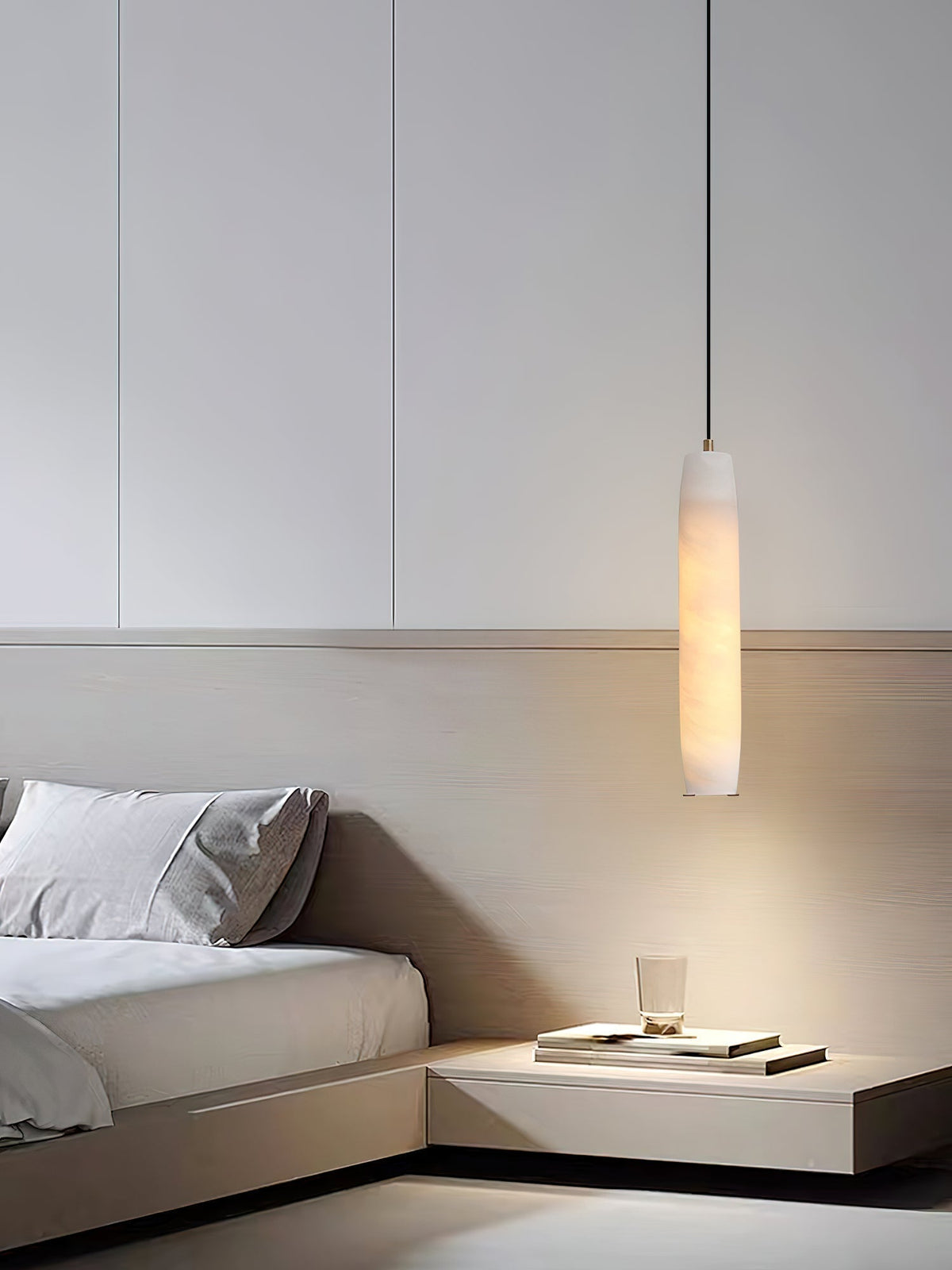Orven Flute Modern Minimalist Alabaster Pendant Light