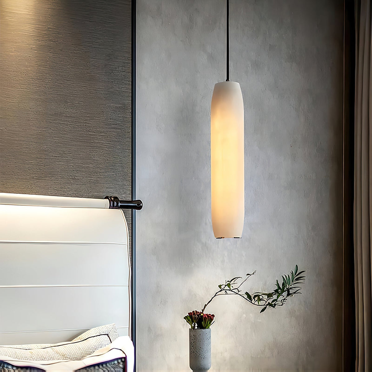 Orven Flute Modern Minimalist Alabaster Pendant Light
