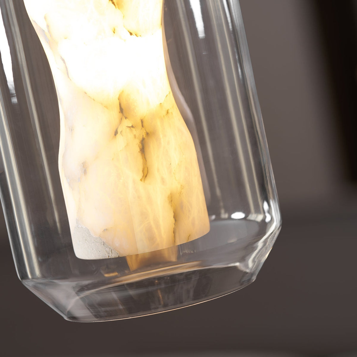 Yikia Alabaster Glass Cylinder Pendant Light