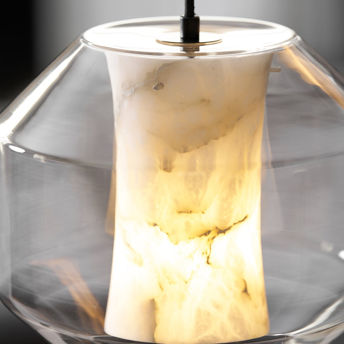 Yikia Alabaster Glass Cylinder Pendant Light