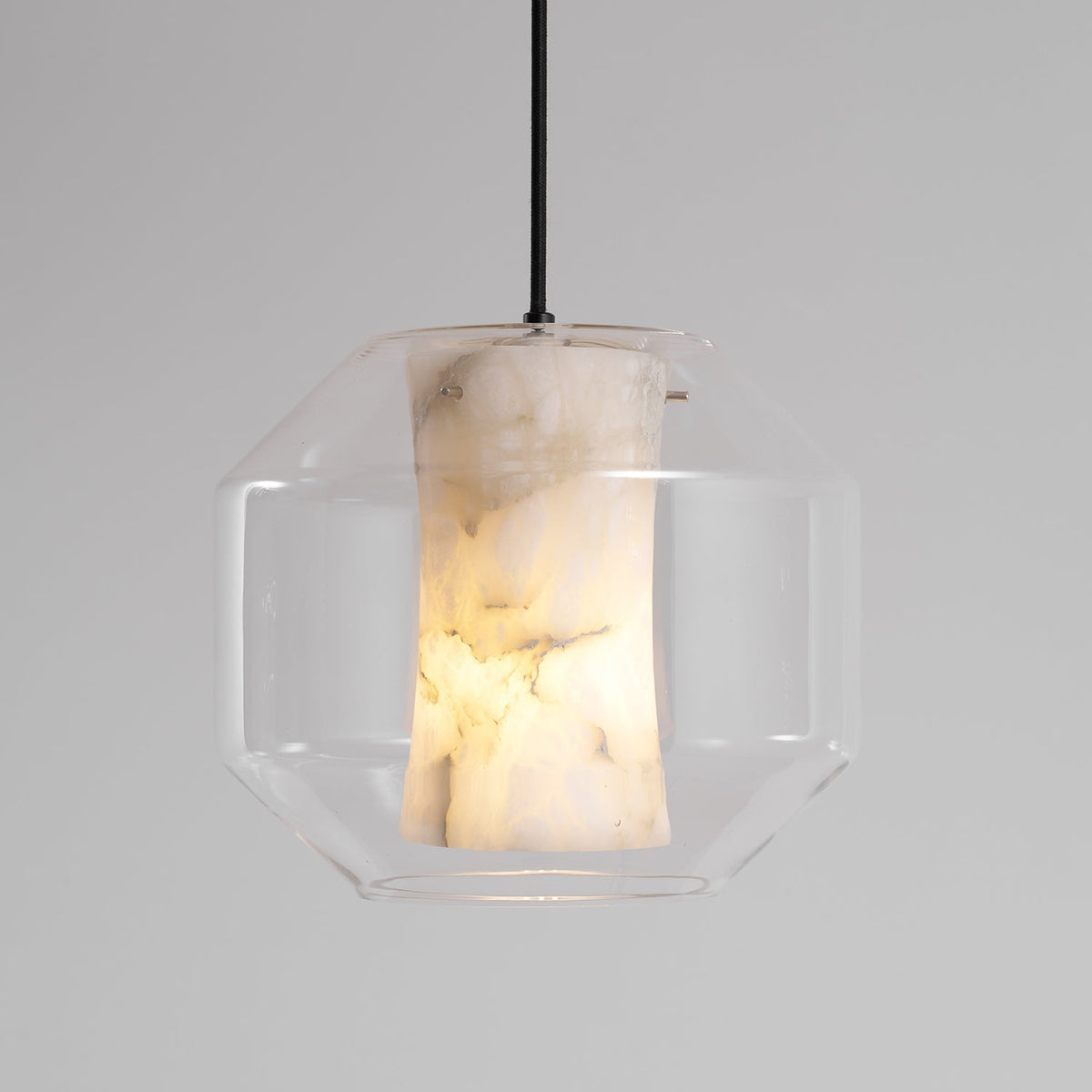 Yikia Alabaster Glass Cylinder Pendant Light