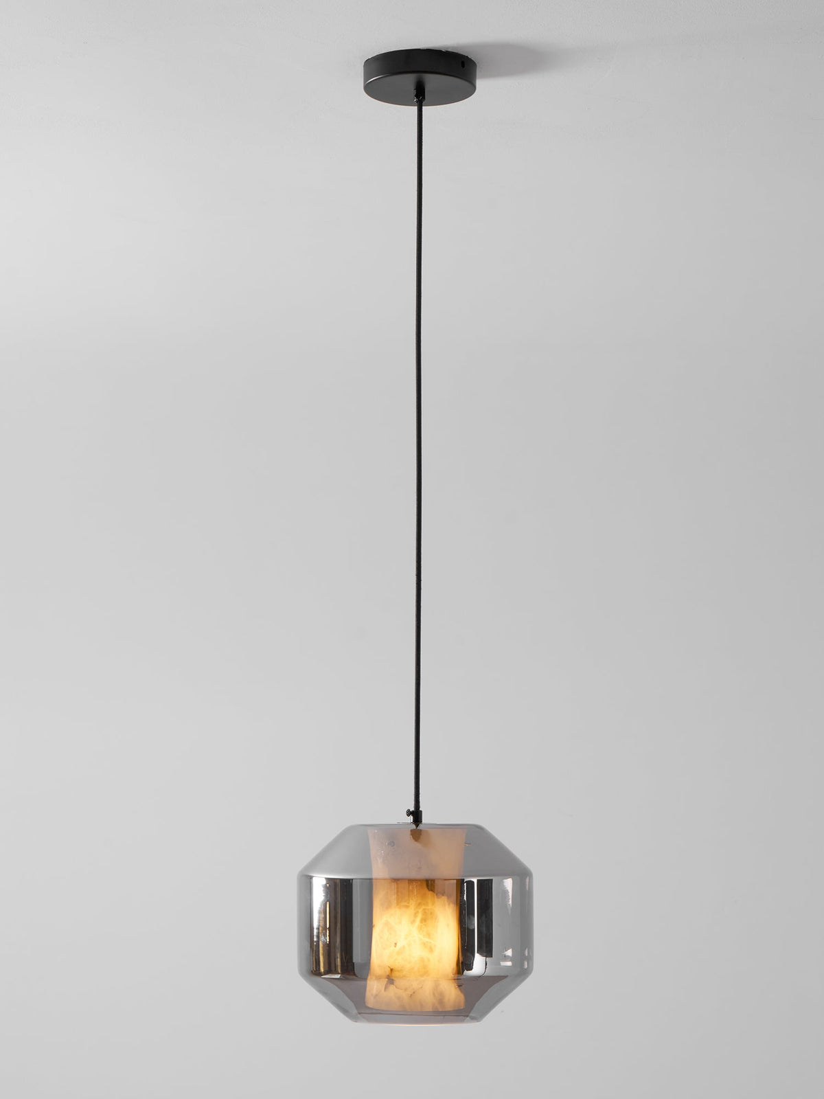 Yikia Alabaster Glass Cylinder Pendant Light
