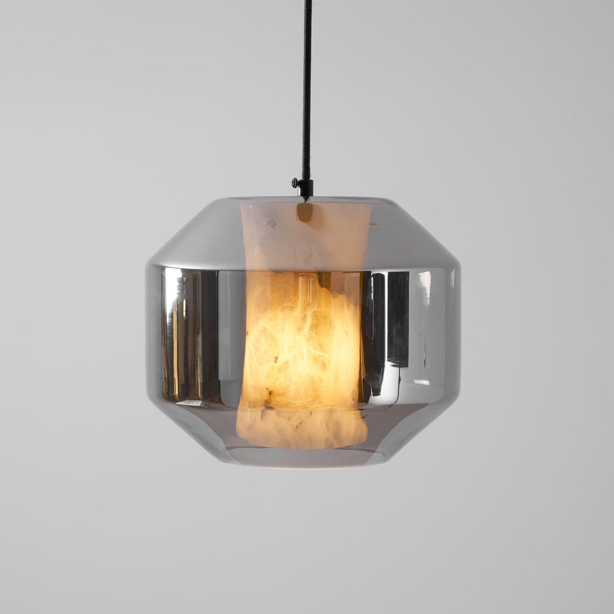 Yikia Alabaster Glass Cylinder Pendant Light
