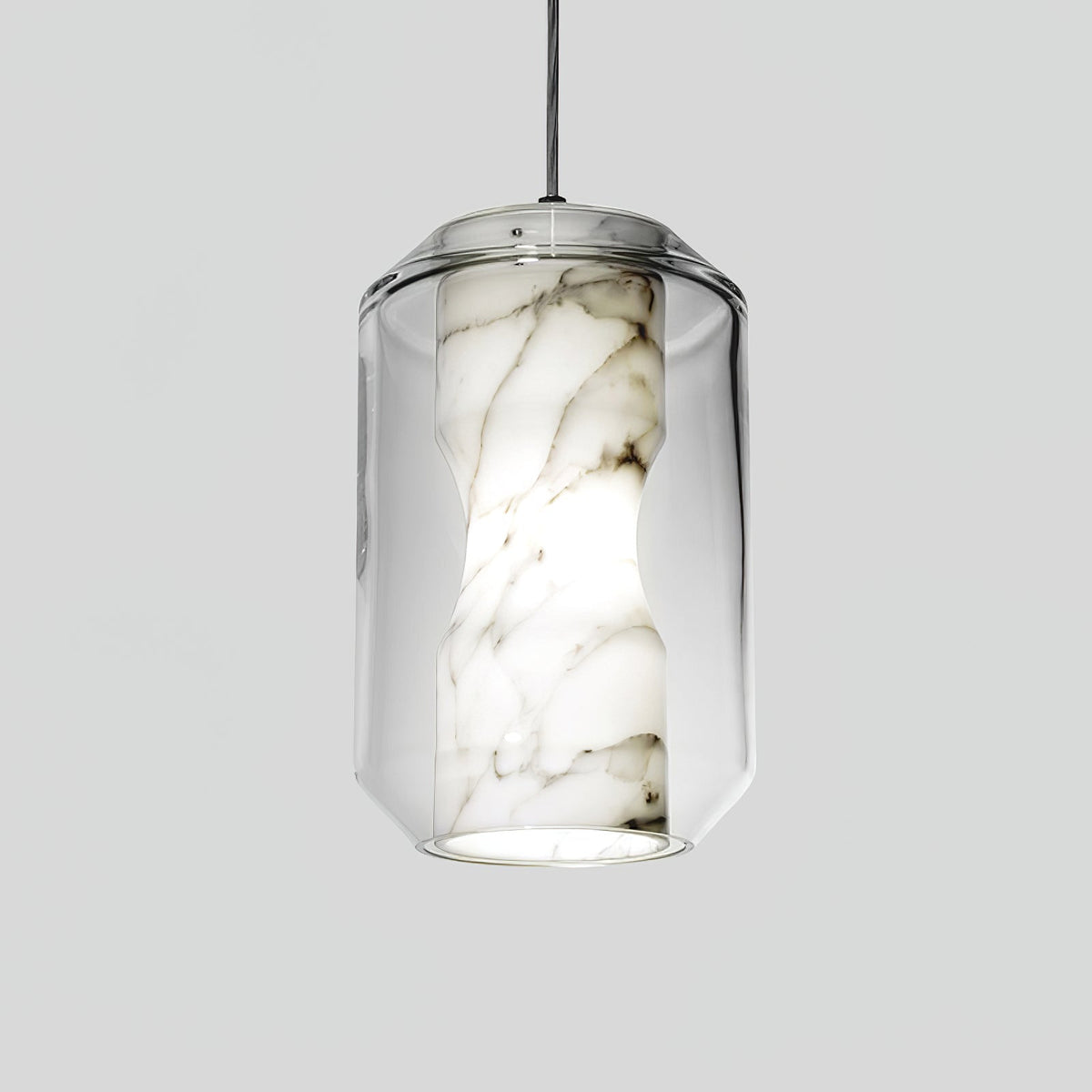Yikia Alabaster Glass Cylinder Pendant Light