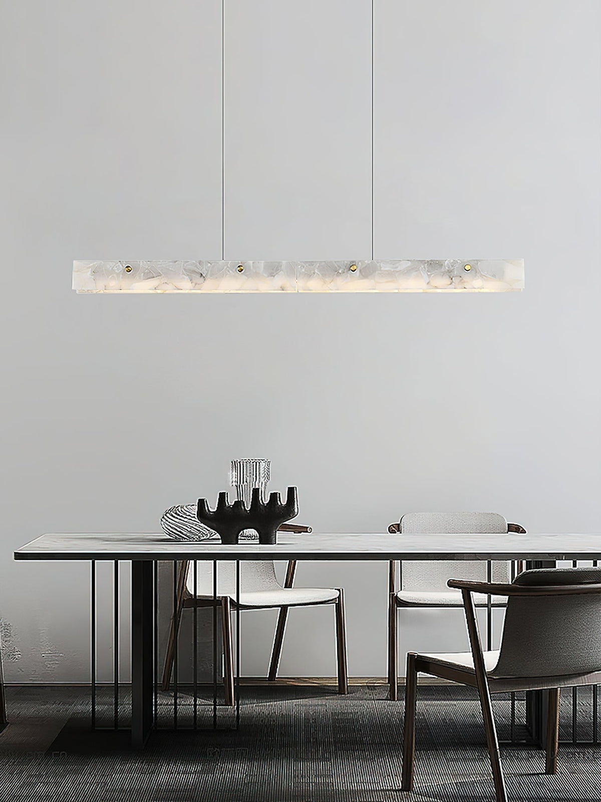 Vexor LED Modern Linear Alabaster Pendant Light