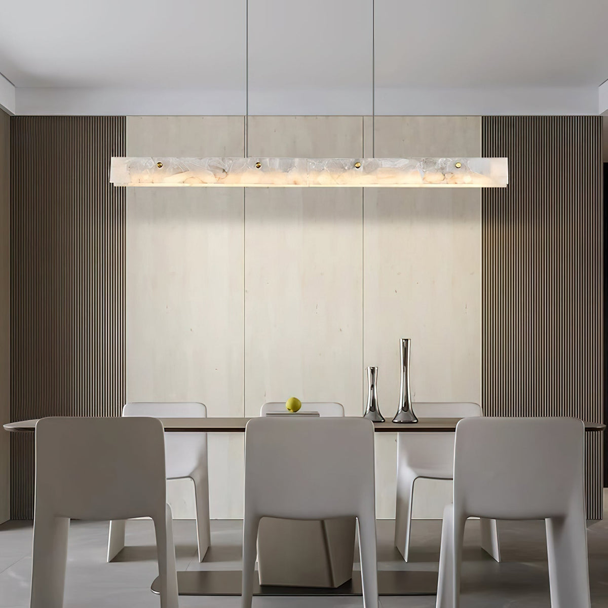 Vexor LED Modern Linear Alabaster Pendant Light