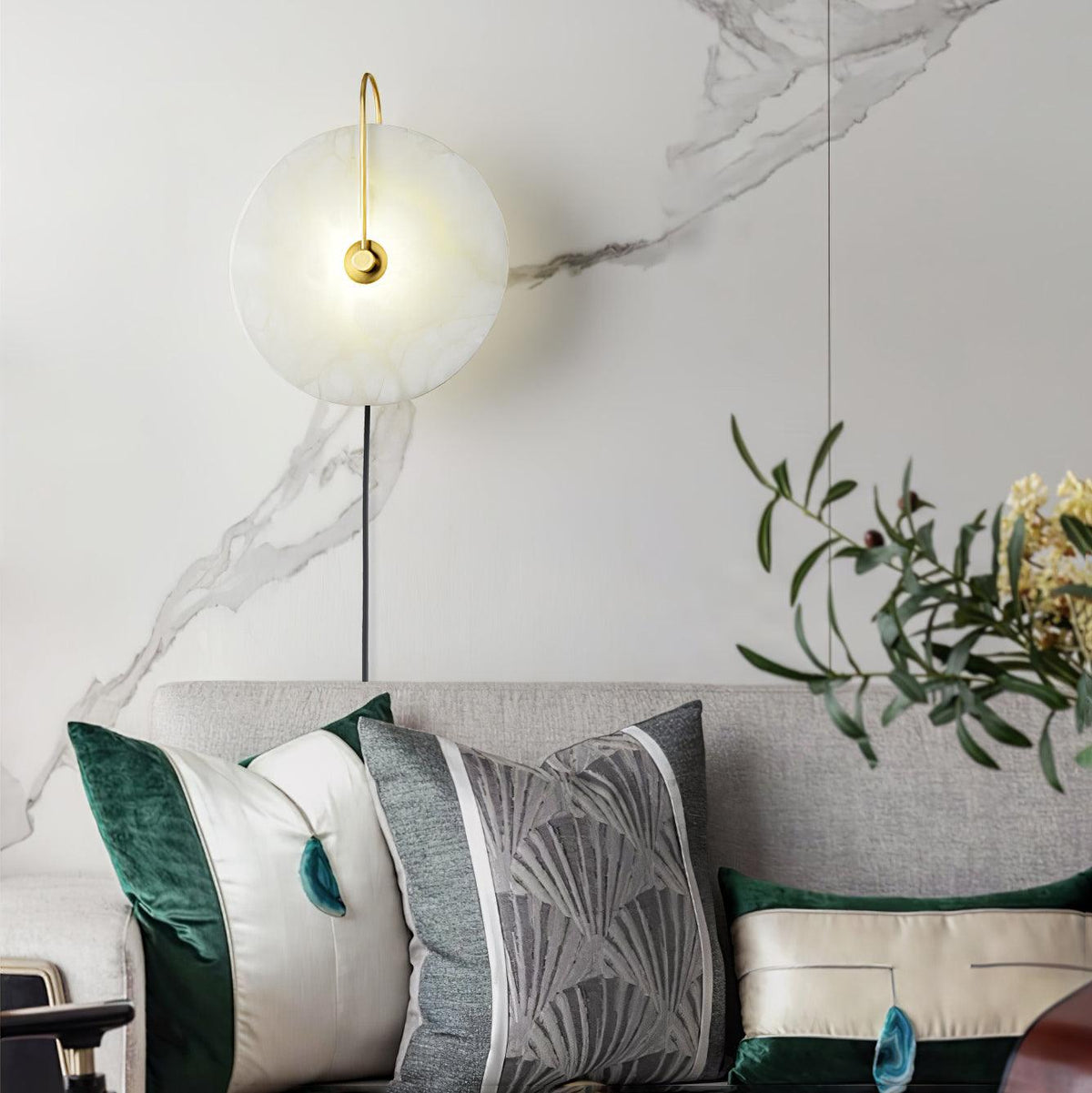 Ceraeyra Alabaster Globe Wall Light
