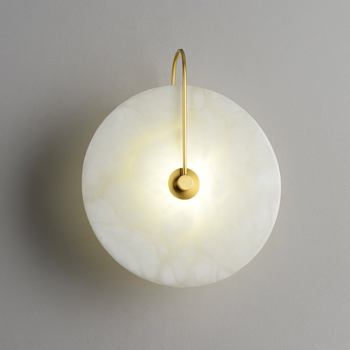 Elora Alabaster LED Wall Lamp Round Iconic Circular