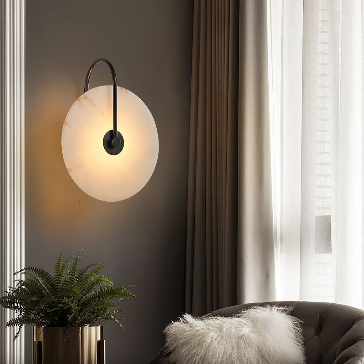 Ceraeyra Alabaster Globe Wall Light