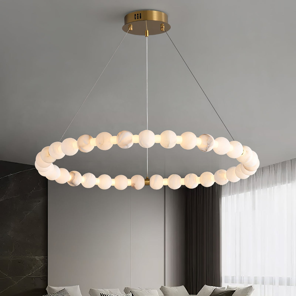 Eirelian Modern Alabaster Pendant Light Chandelier