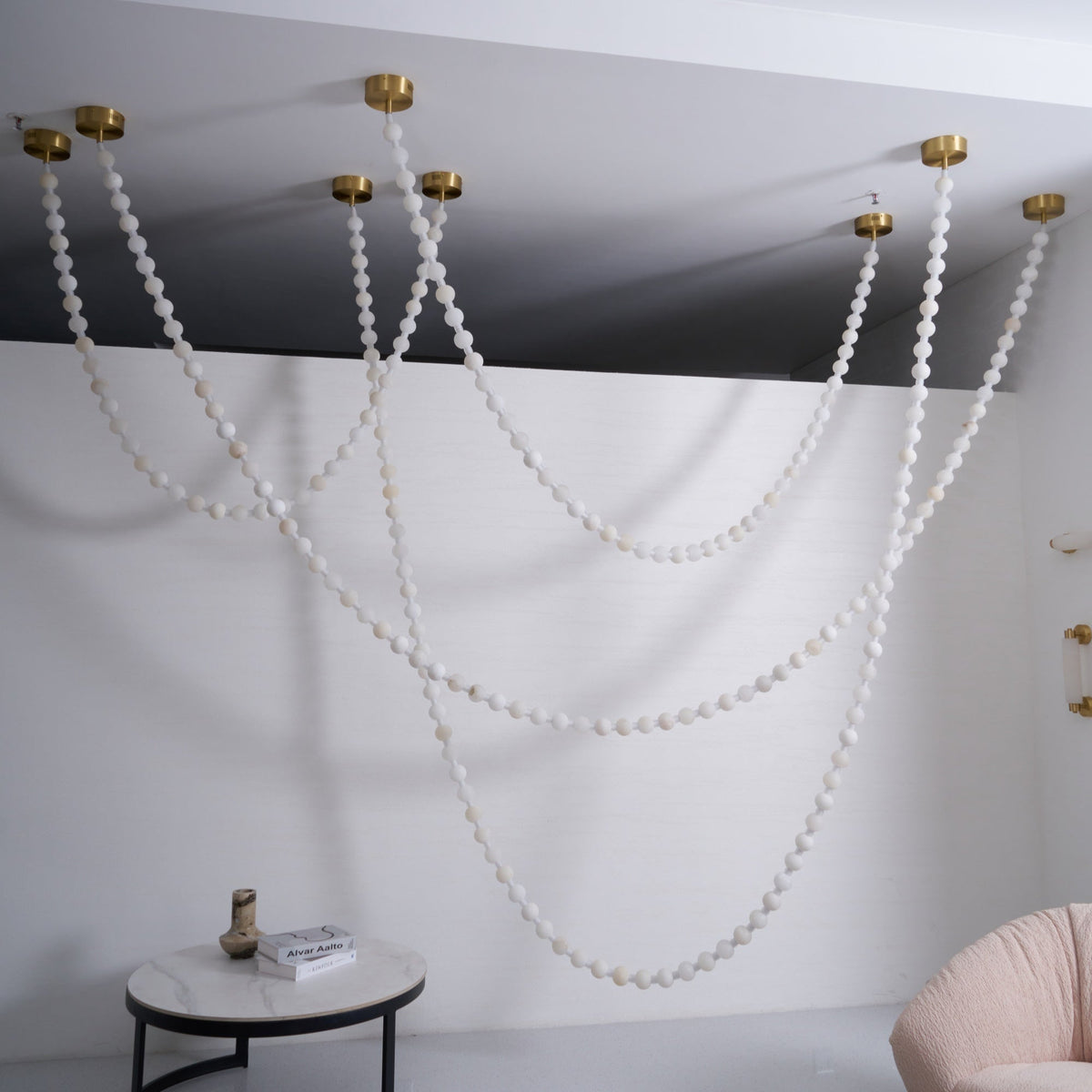 Grempt Alabaster Pearl Necklace Chandelier