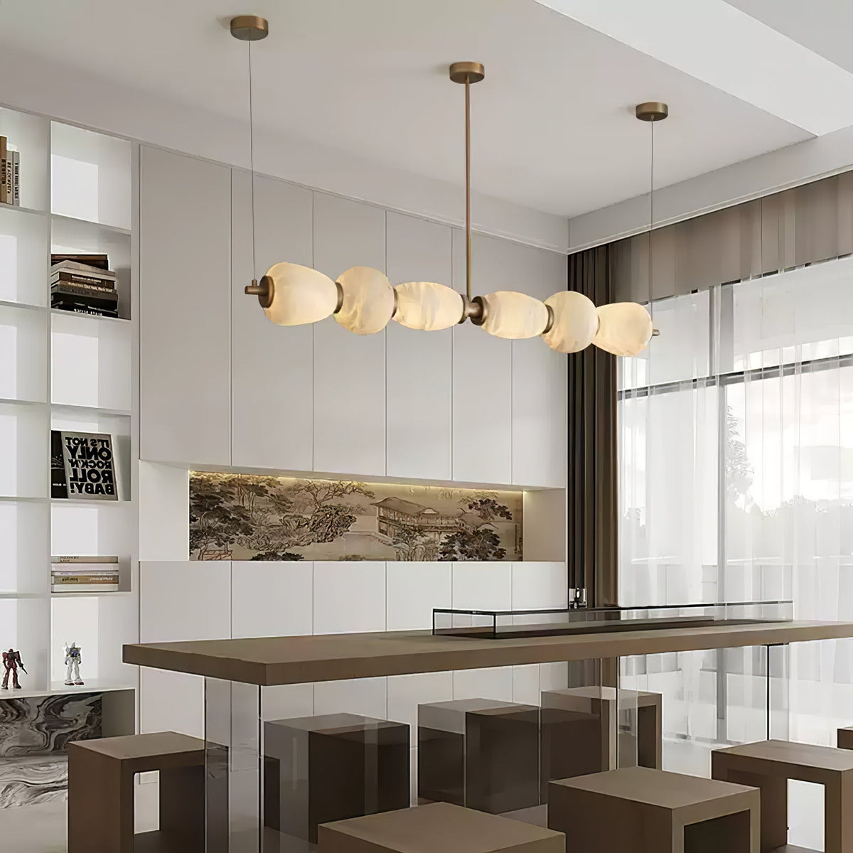 Saroa Alabaster Linear Pendant Light
