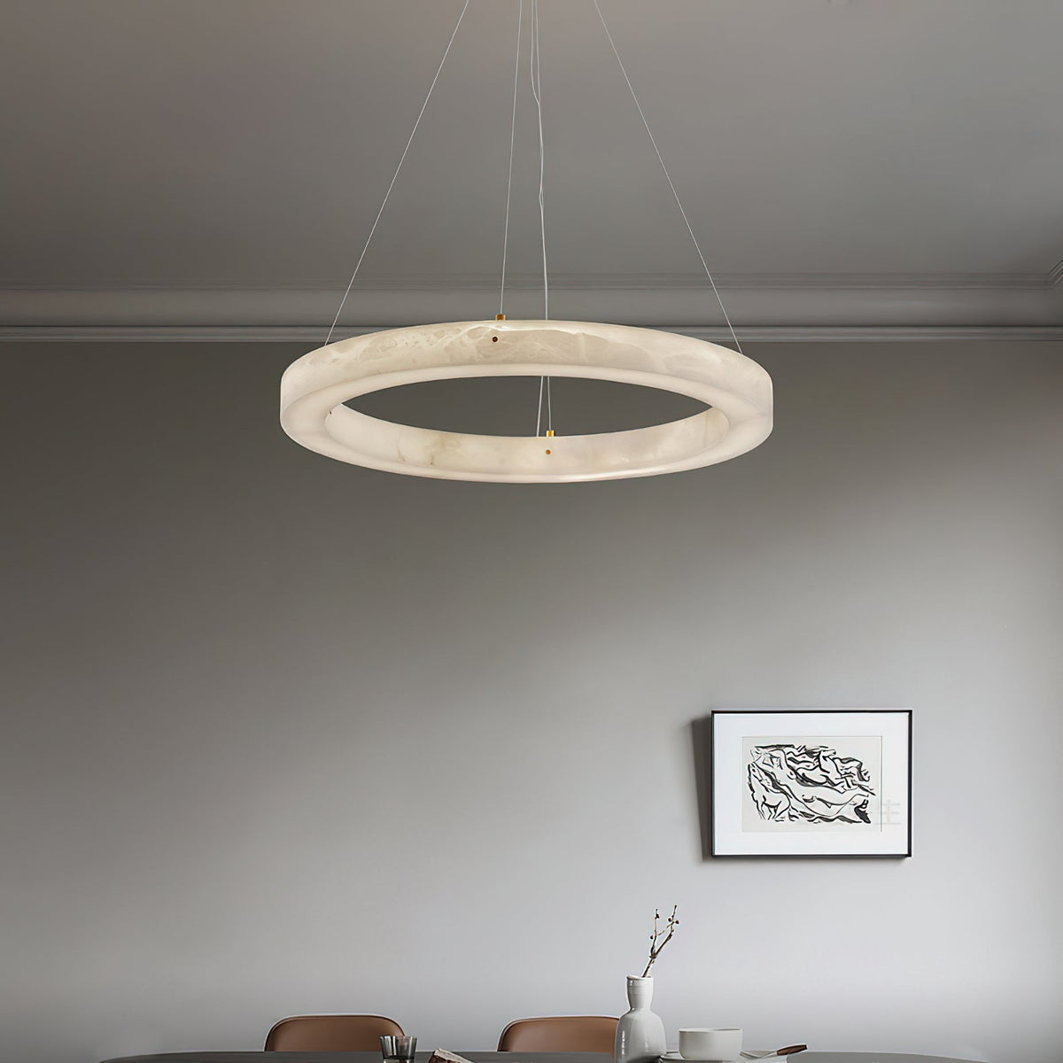 Plotuvyn Postmodern Luxury Ring Alabaster Chandelier