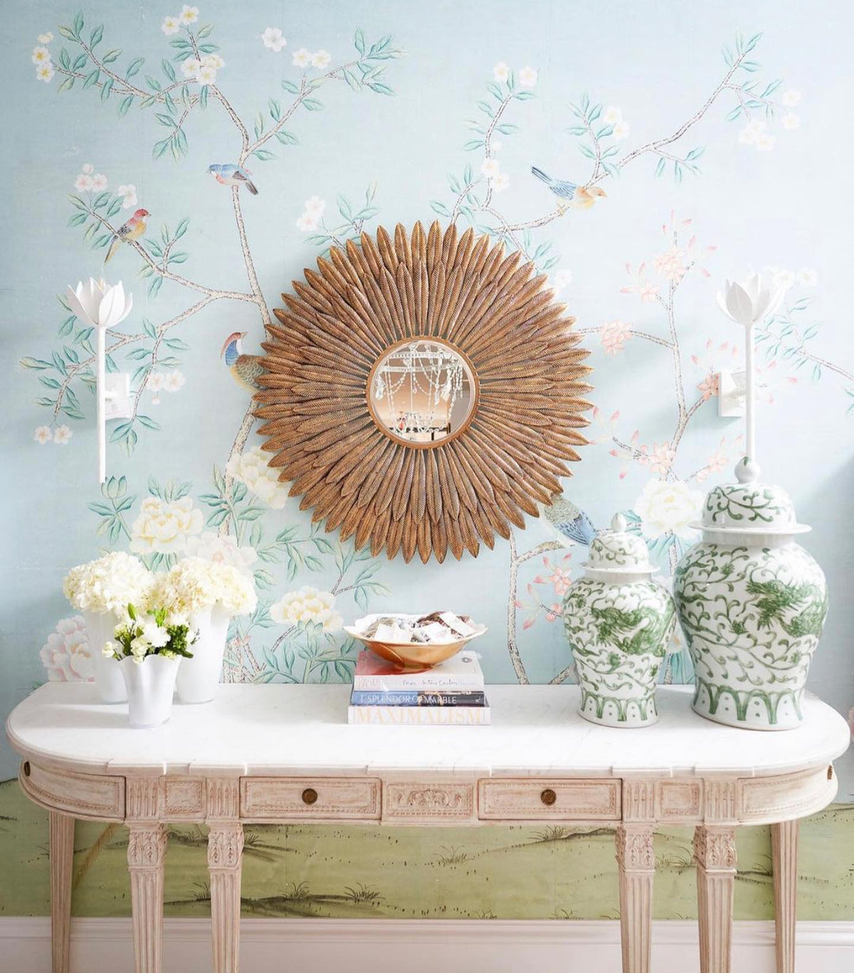 Clira Brass Lotus Bloom Wall Lamp
