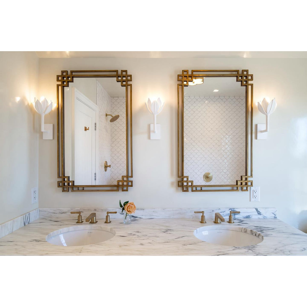 Clira Brass Lotus Bloom Wall Lamp