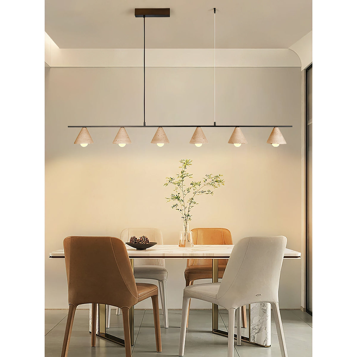 Ulfuvyi Modern Minimalist Travertine Pendant Lamp