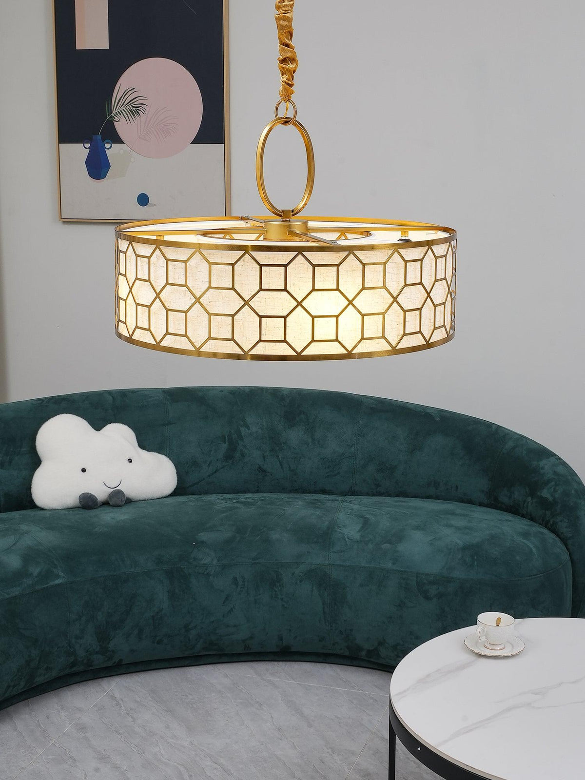 Arshaor Premium Elegance Round Copper Glass Pendant light