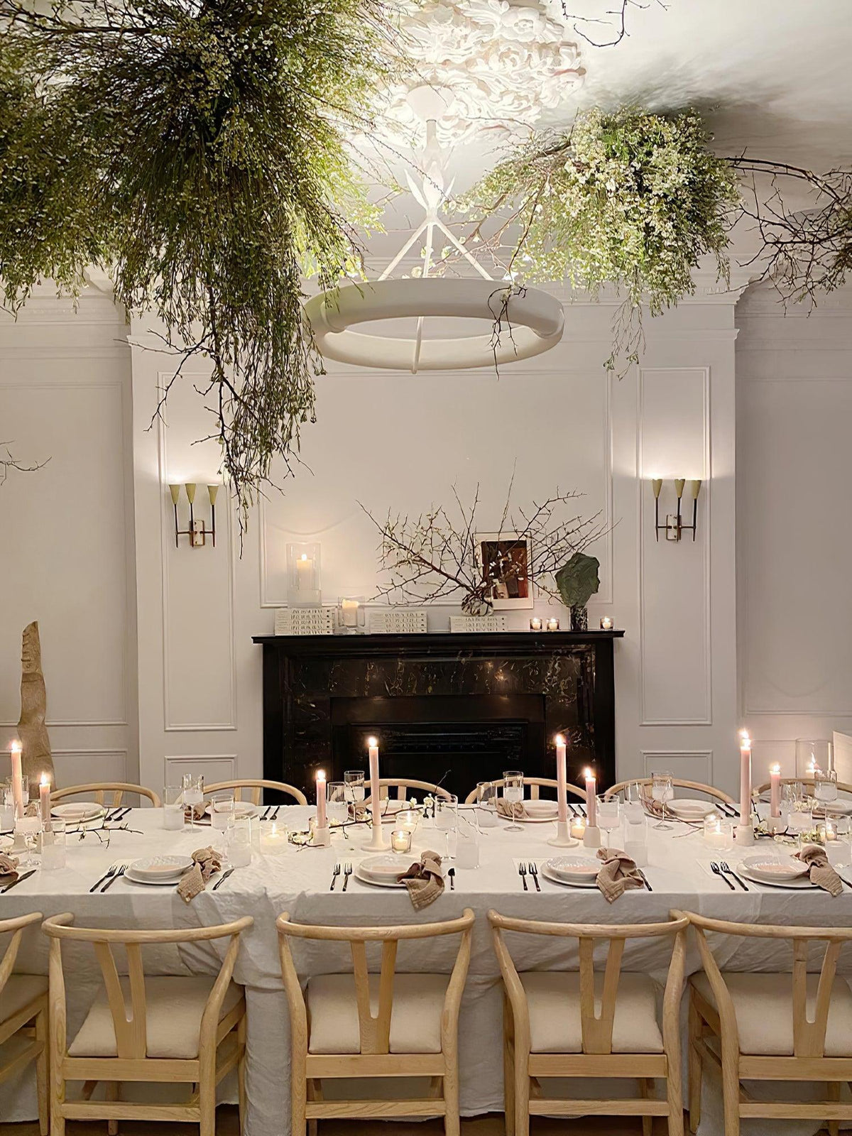Eixor Chandelier Plaster White Floral Shape Minimalist