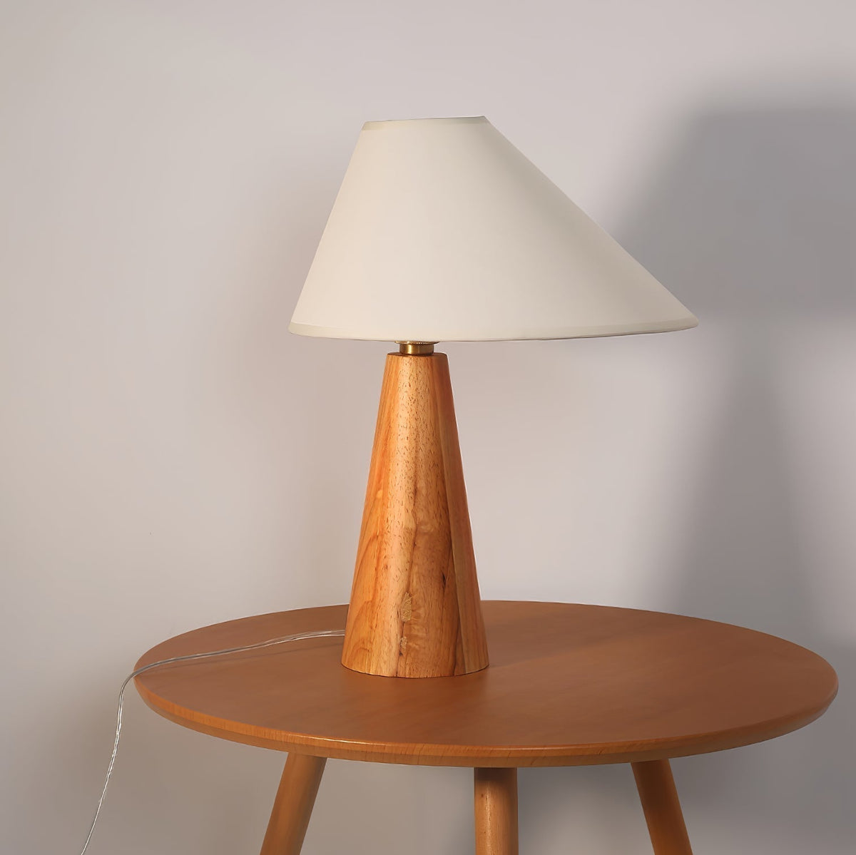 Mirose Wood Fabric Rustic Table Lamp