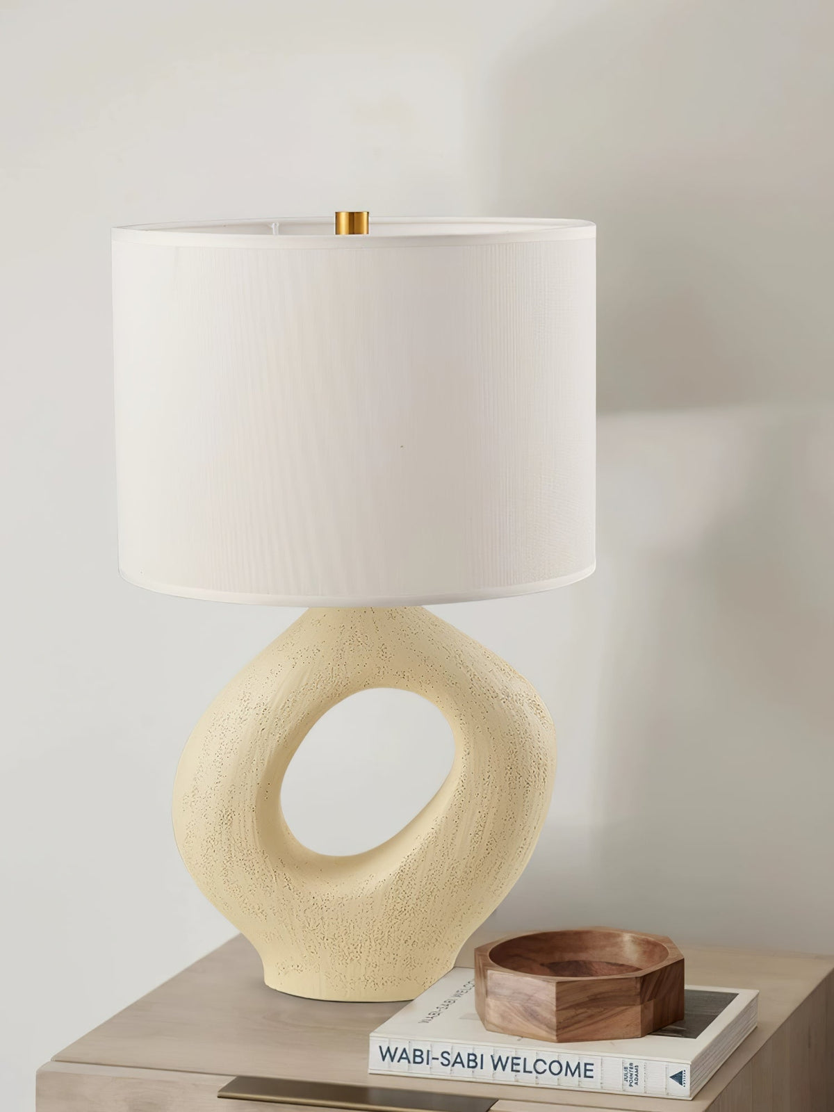 Lumestic Sculptural Resin Fabric Table Lamp