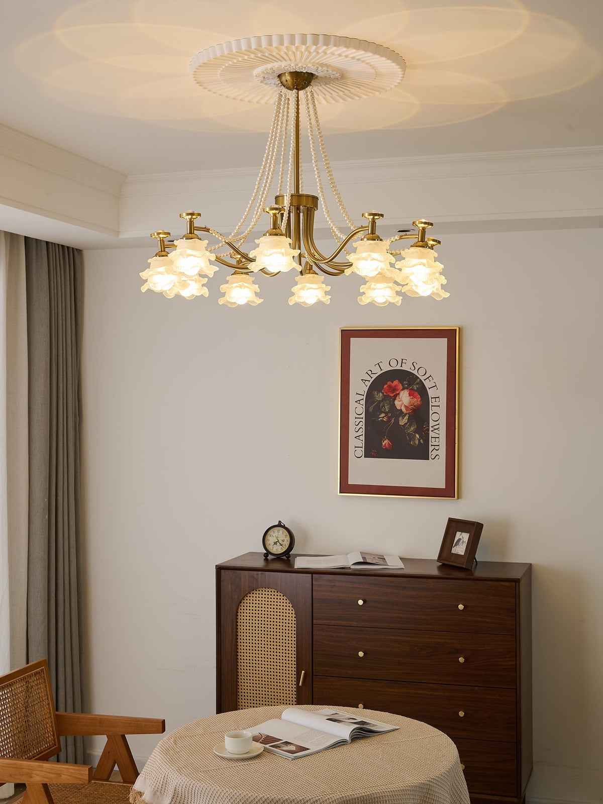Cotalisra Premium Elegance Rose Glass Chandelier