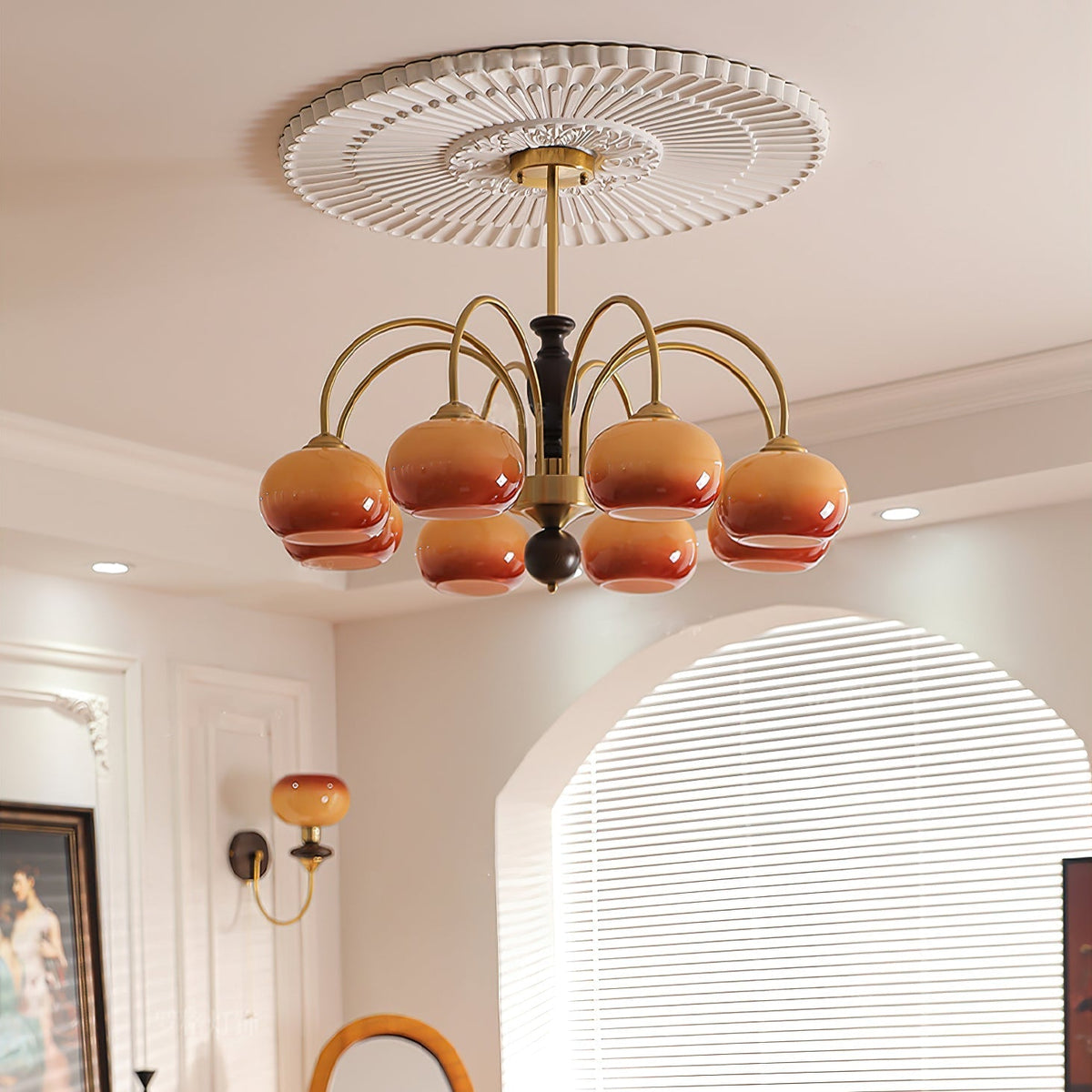 Rivirian Chandelier Amberly Arch Curved Arms