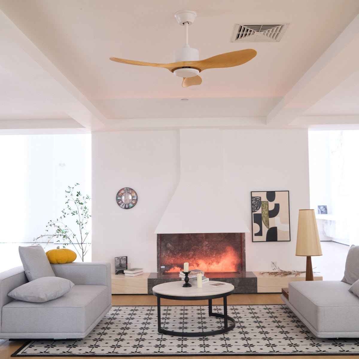 Arlo Minimalist Wood Ceiling Fan Light