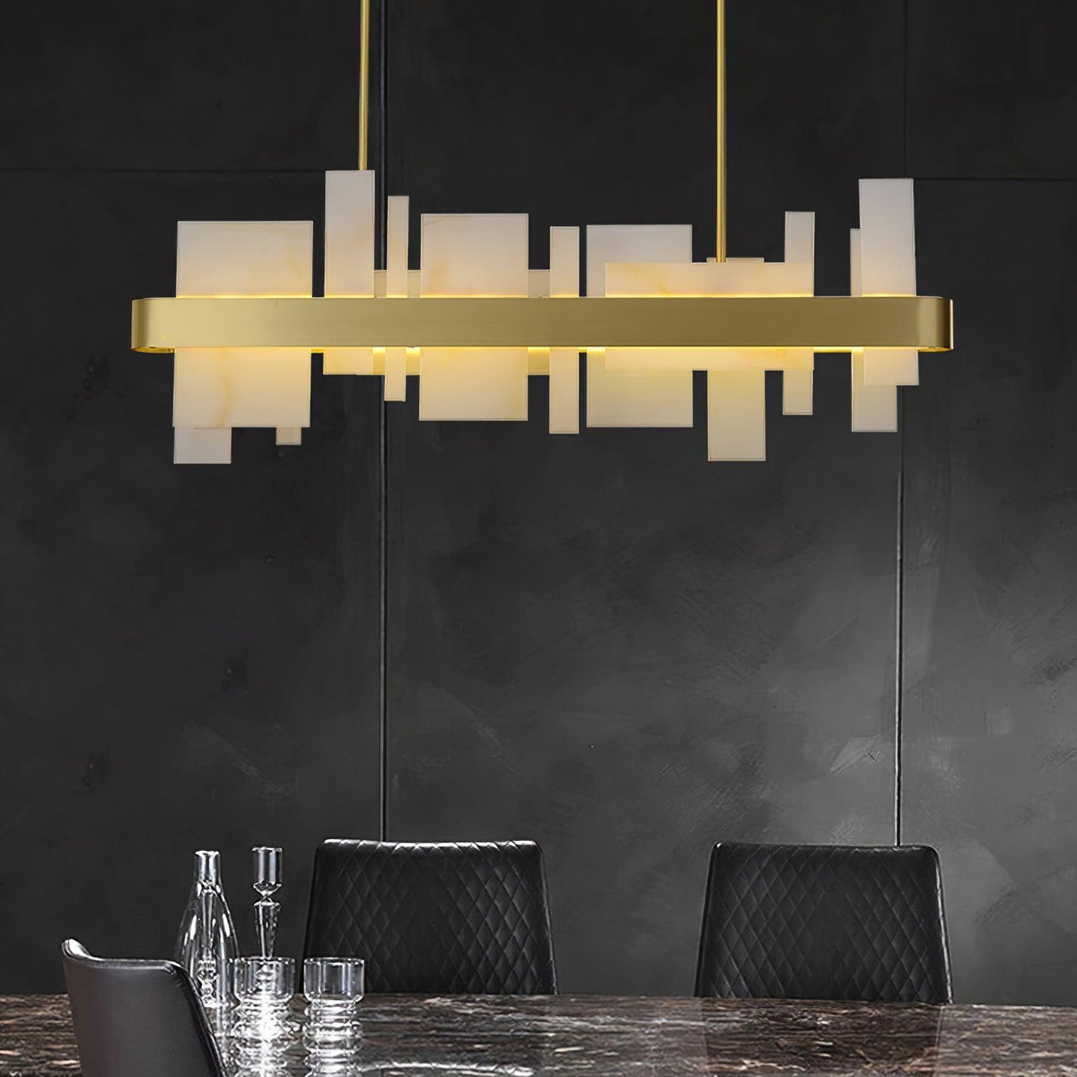 Aurarian Chandelier Copper Acrylic Dining