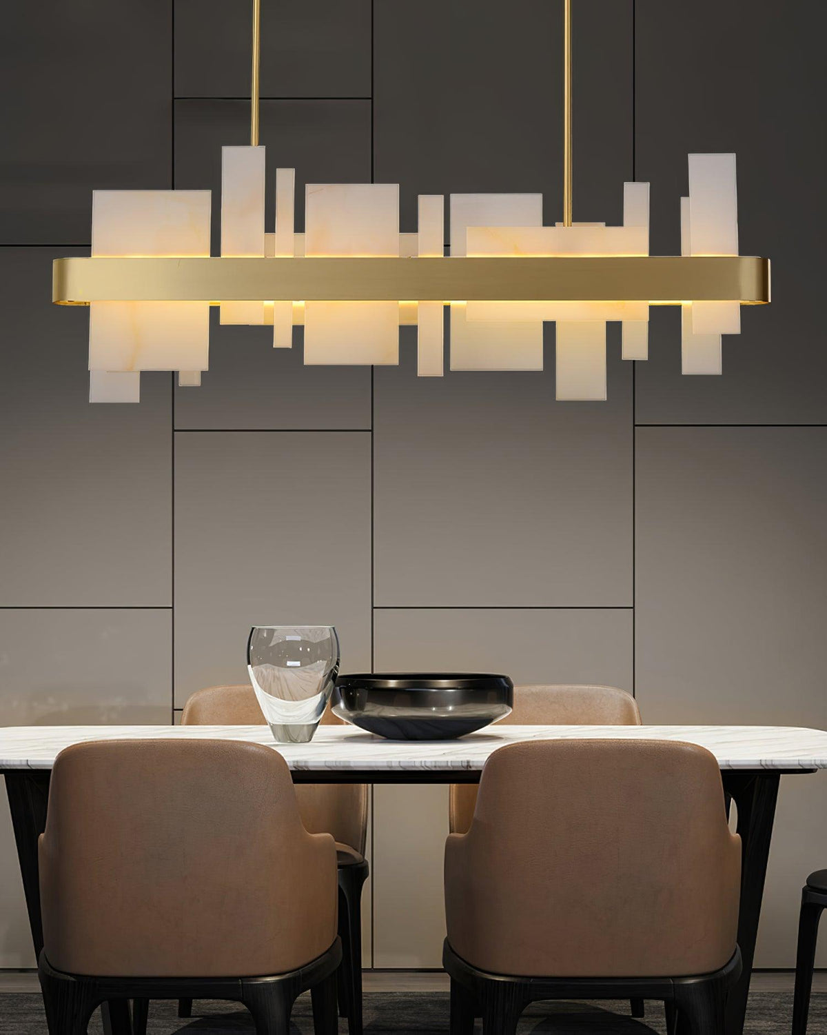 Aurarian Chandelier Copper Acrylic Dining