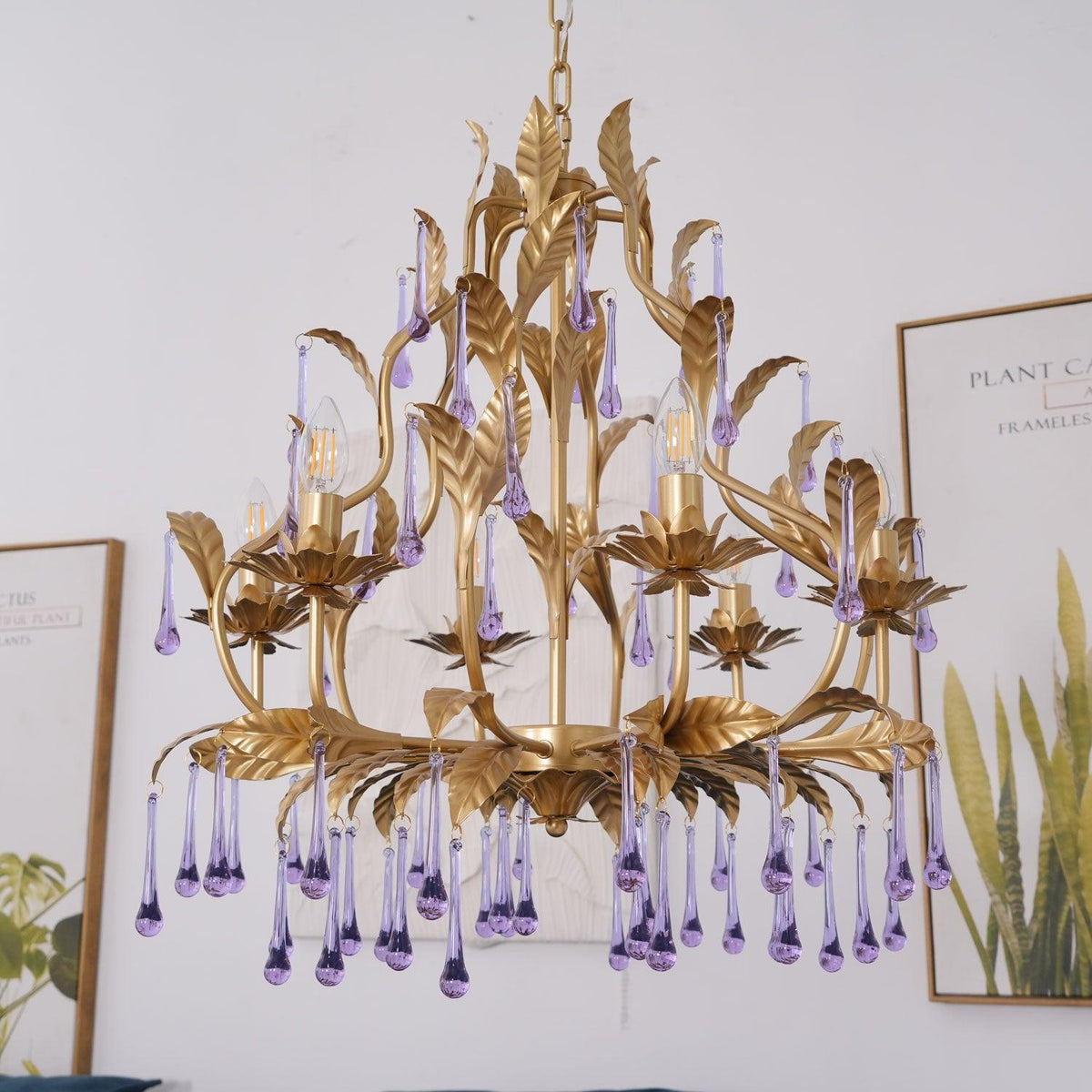Orienaine Pendant Lamp Drops Gold Leaves