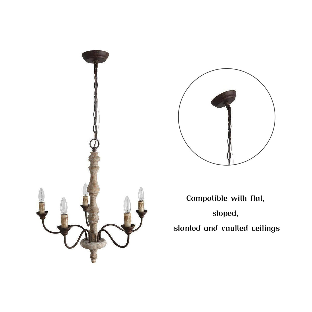 Fljotuvyi Individual Creativity Wood Metal Chandelier