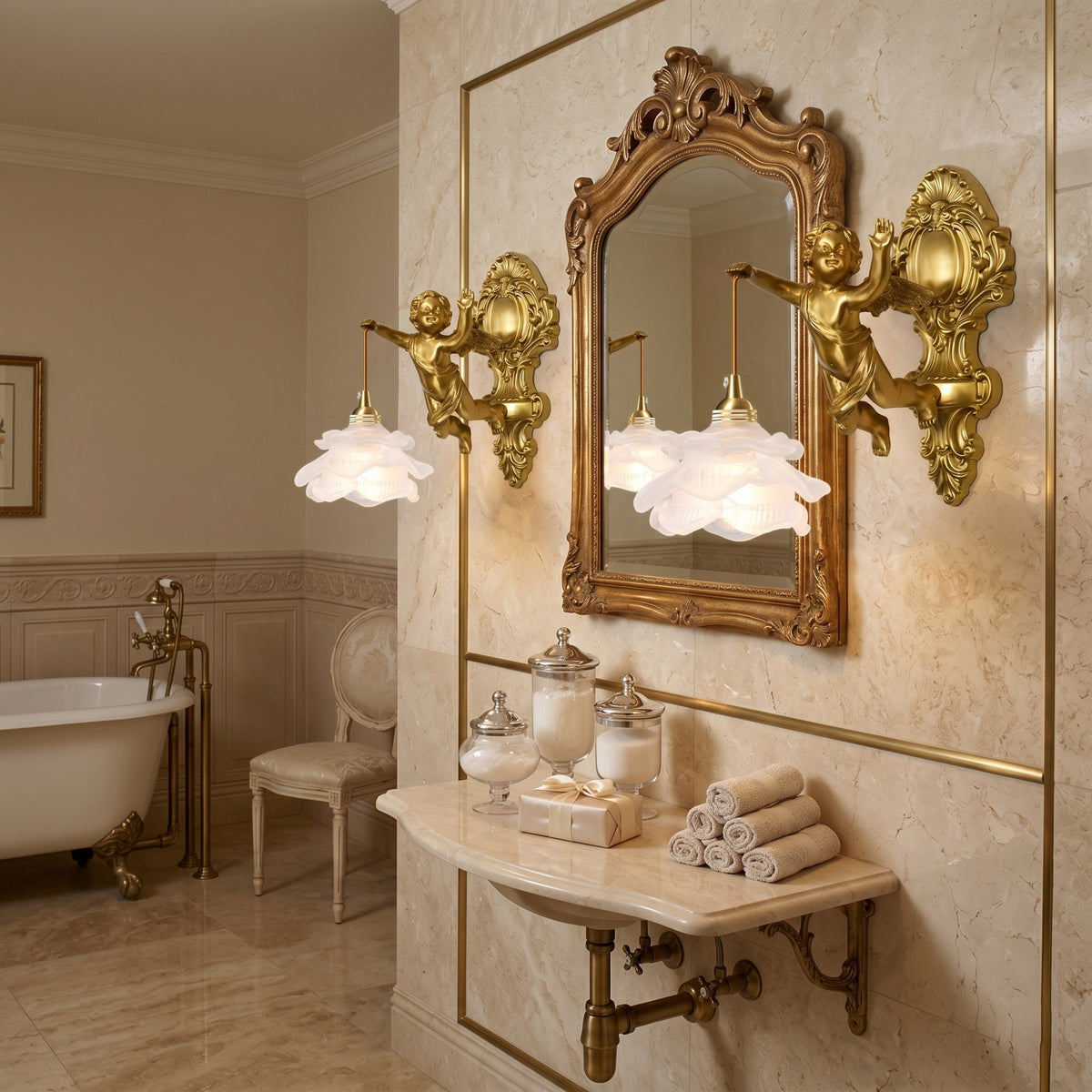 Solange Angel Glass Wall Lamp