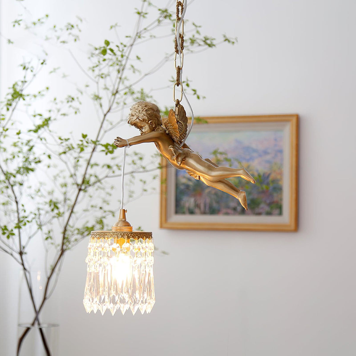 Calytra Brass & Crystal Artistic Pendant Light