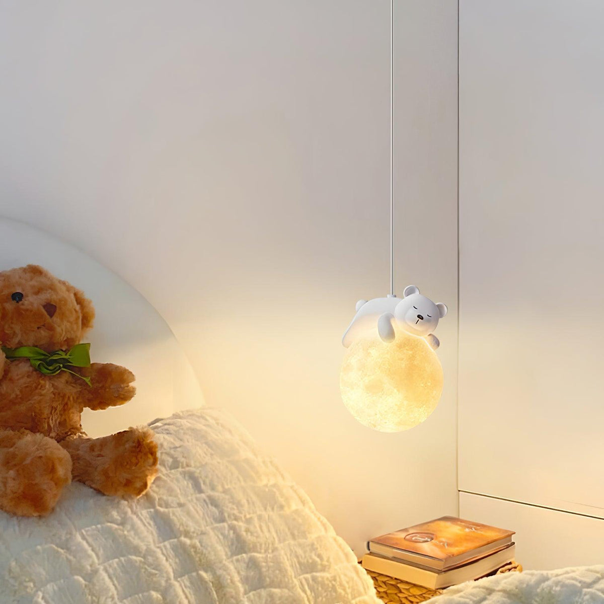 Velisise Pendant Lamp Bear Moon for Children's Room