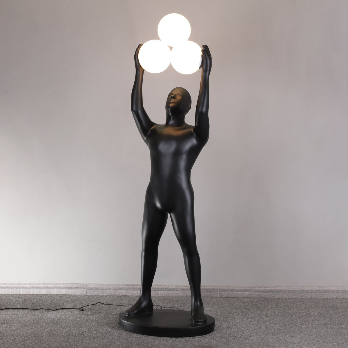 Eurshaia Sculptural Black Floor Lamp