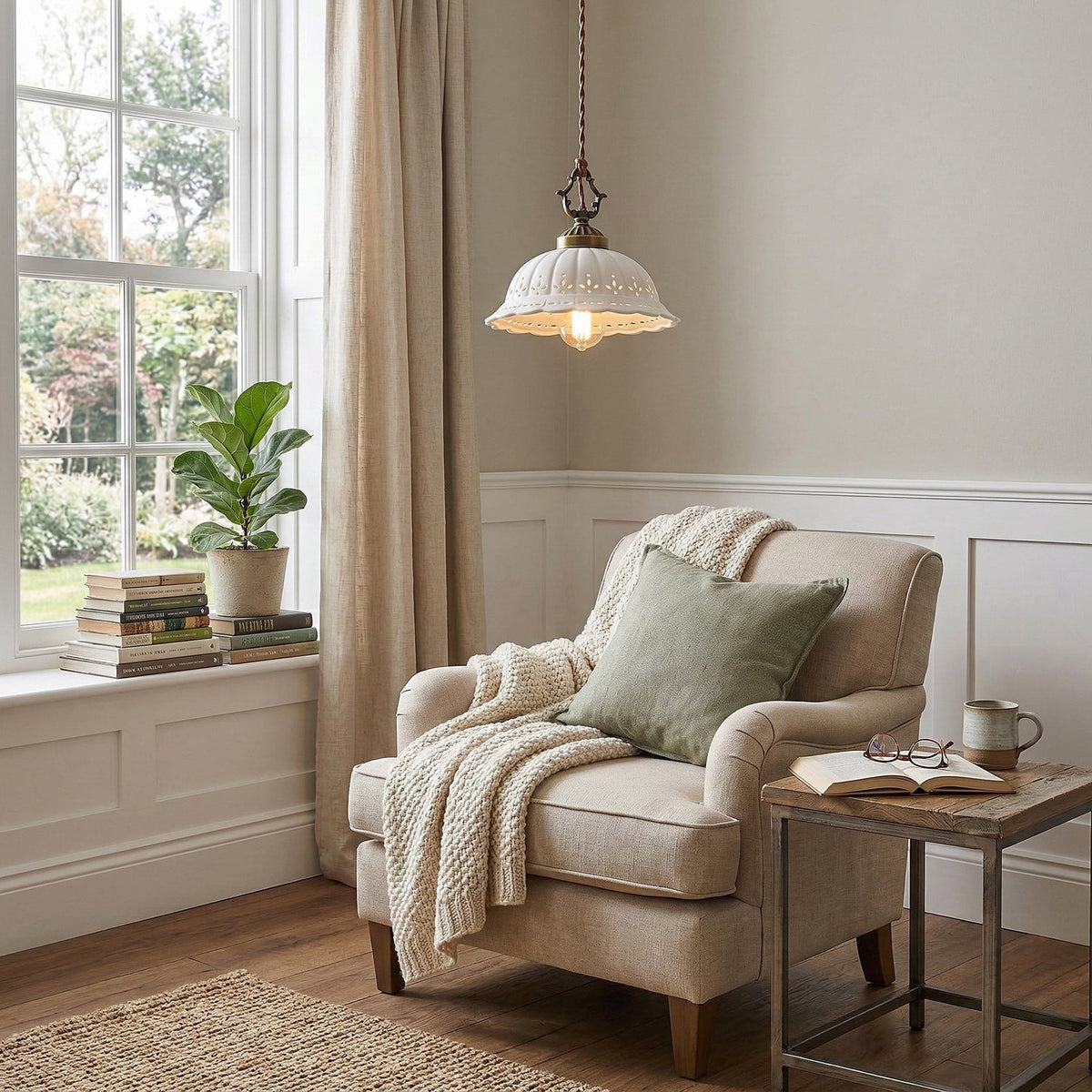 Dunleigh Ceramic Shade Pendant Light