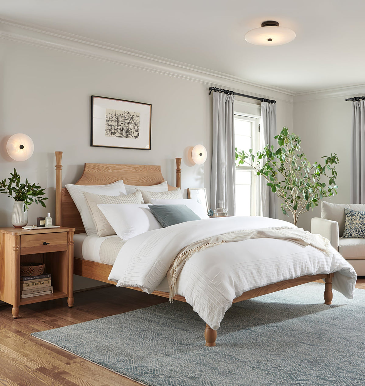 Clio Alabaster Flush Mount Ceiling Light