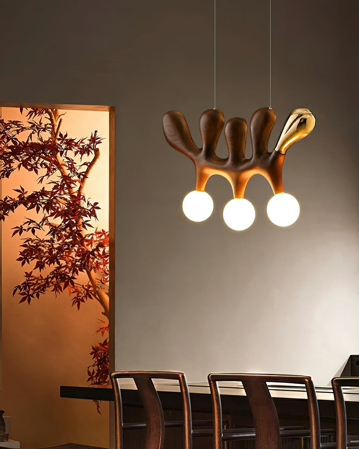 Sprout Contemporary Wood Pendant Lamp
