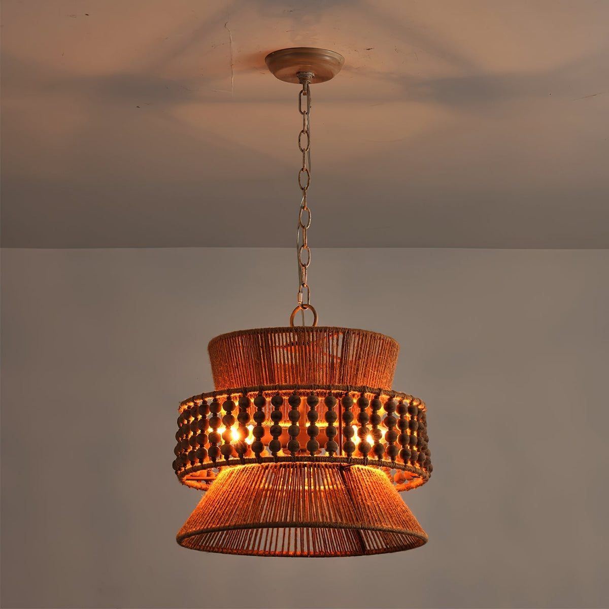 Kvennuvyi Natural Antigua Brown Metal Pendant Lamp