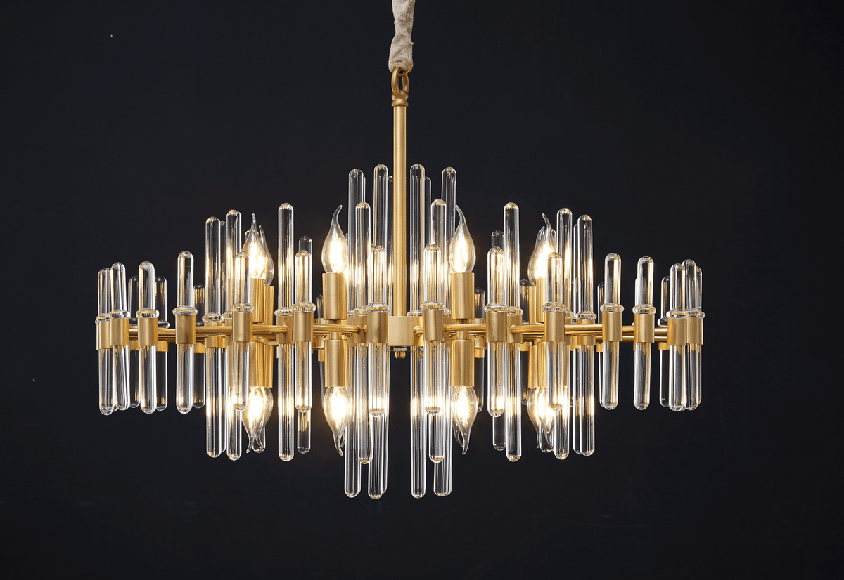 Jorine Chandelier Antique Brass Starburst