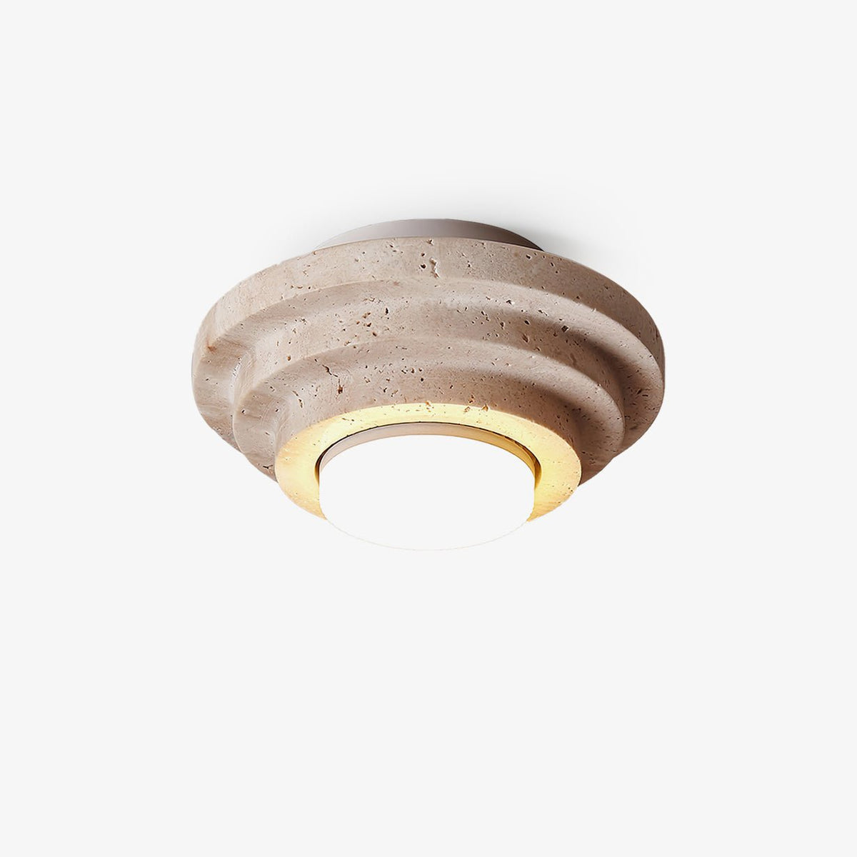 Zadoraris Tiered-Disc Travertine Ceiling Light