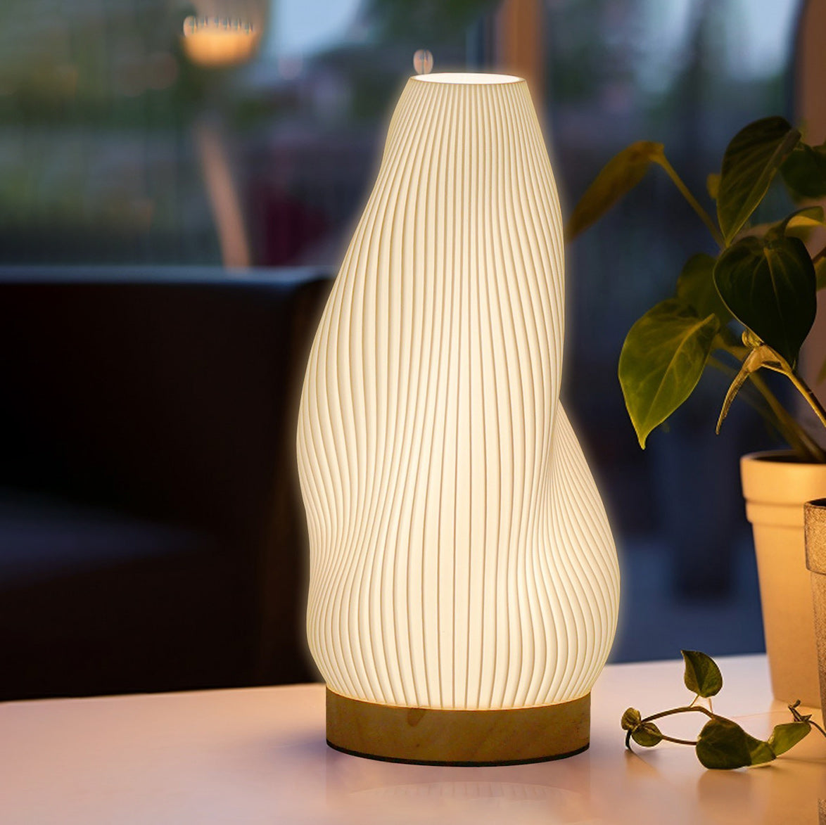 Oakhurst Pleated Wood Table Lamp