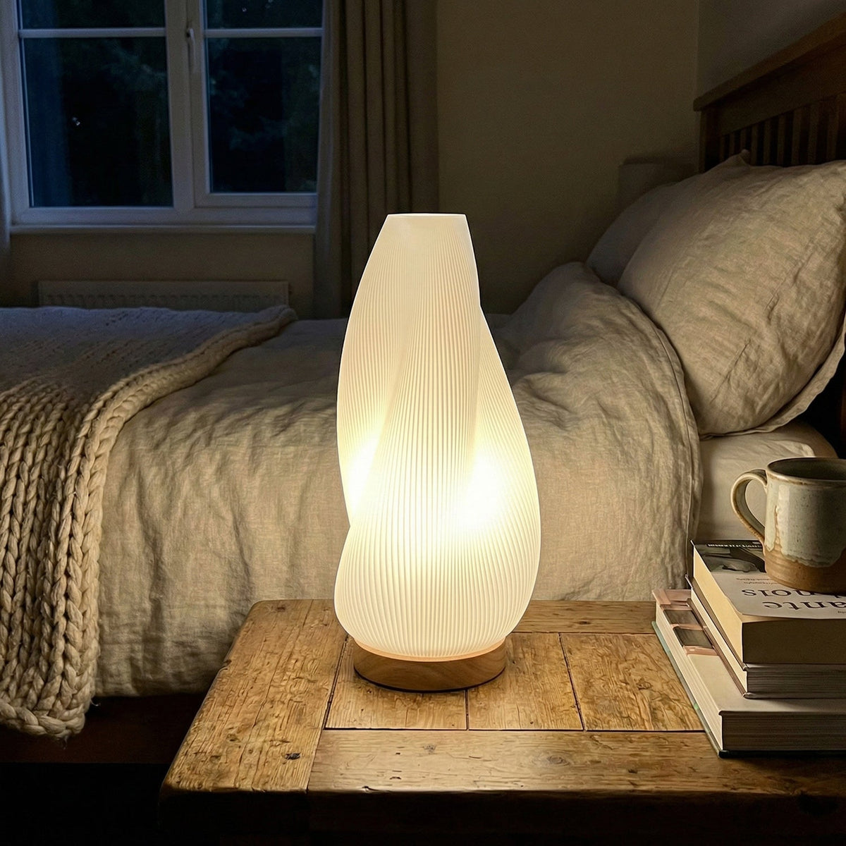 Oakhurst Pleated Wood Table Lamp