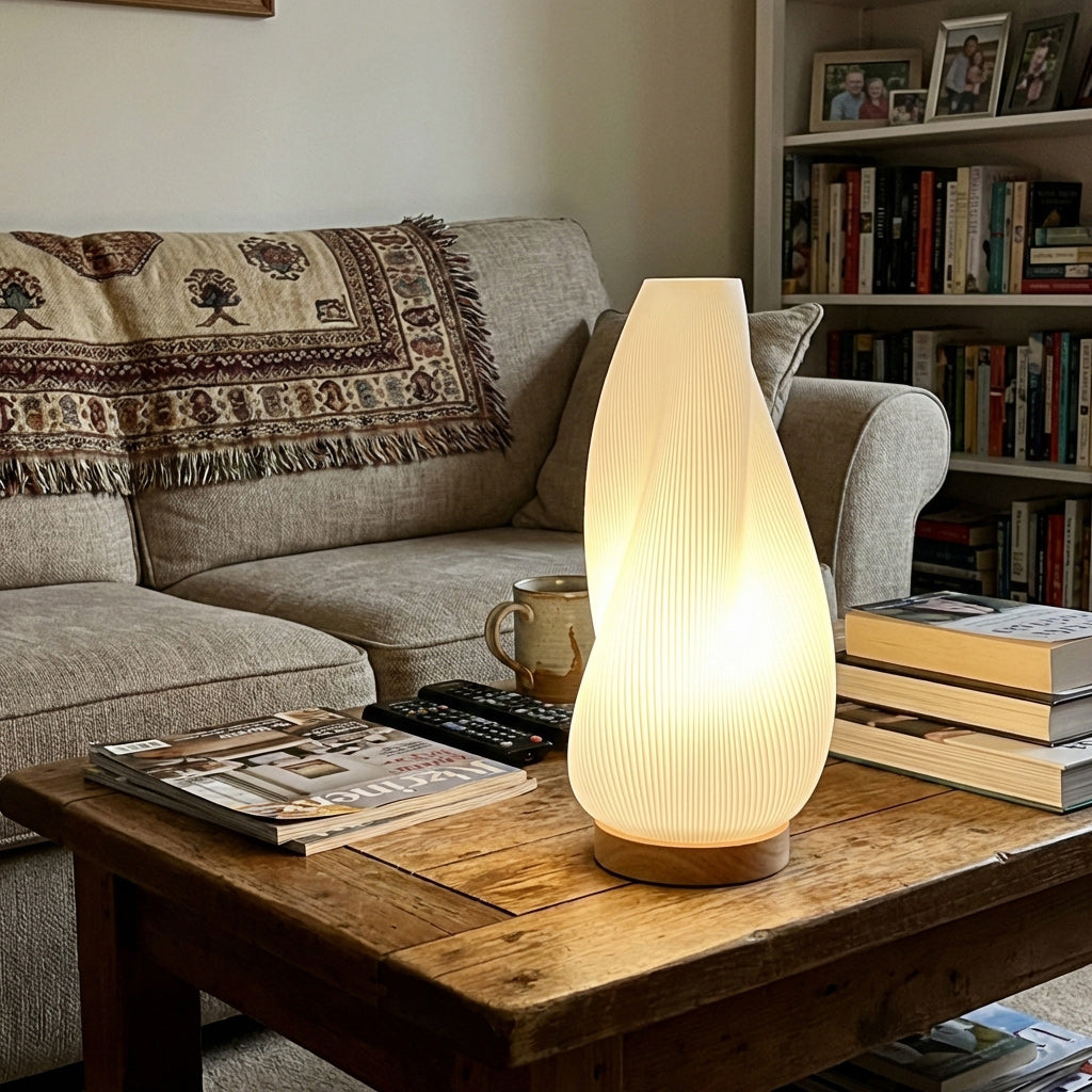 Oakhurst Pleated Wood Table Lamp